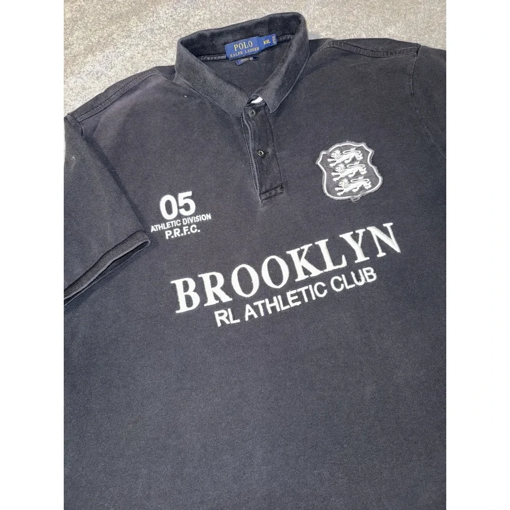 Polo Ralph Lauren Shirt Mens Size 2XL Black Brooklyn Althletic Club #5 Rugby